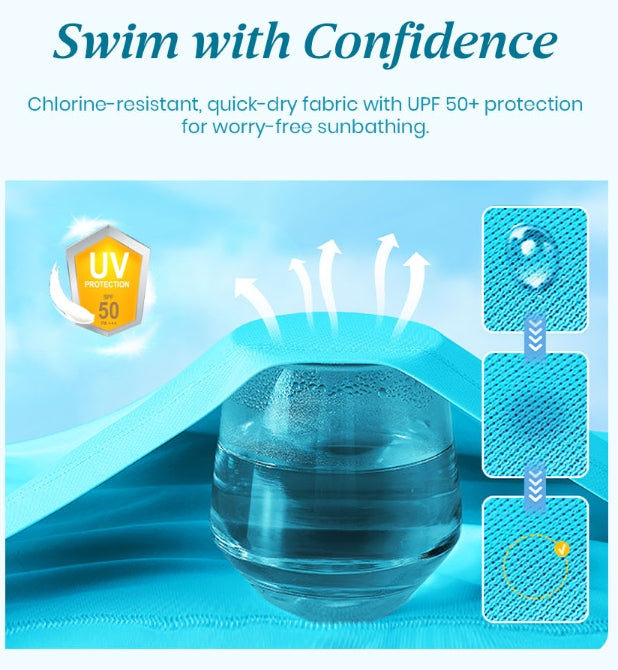 ✨Summer Hot Sale 🔥Women's V-Neck Lace Swimdress ＆ Boyshorts Two-Piece Set