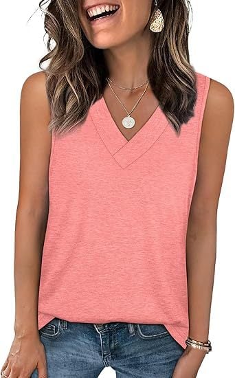 ✨Women's Sleeveless V-Neck Slimming Loose Fit Casual Tank Top