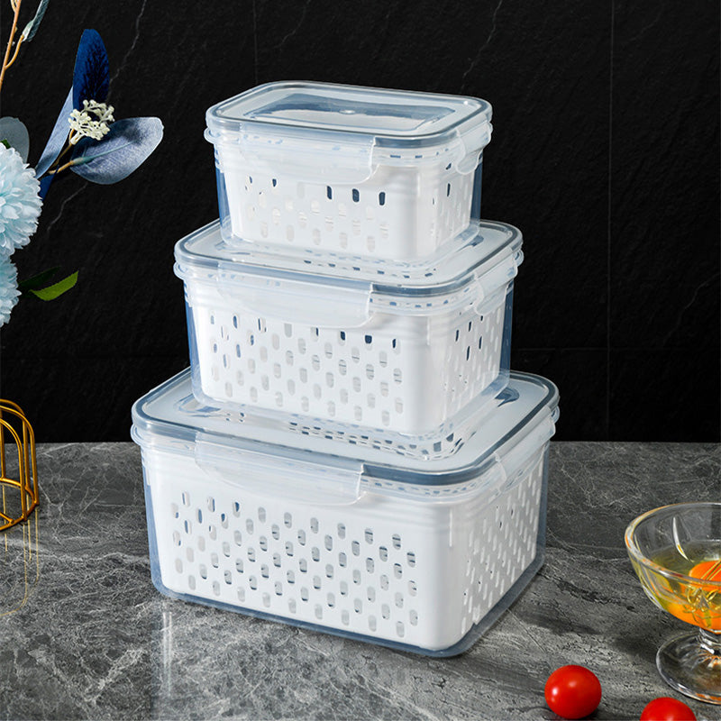 ⚡Flash Sale 50%OFF🍇3PCS Fruit Storage Container Set for Fridge with Removable Colander