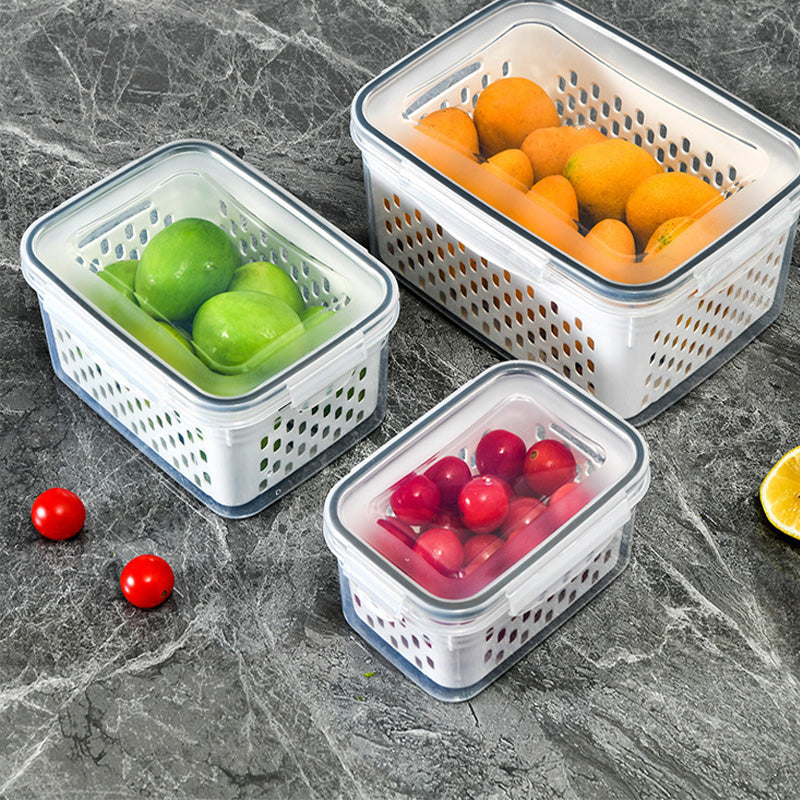 ⚡Flash Sale 50%OFF🍇3PCS Fruit Storage Container Set for Fridge with Removable Colander